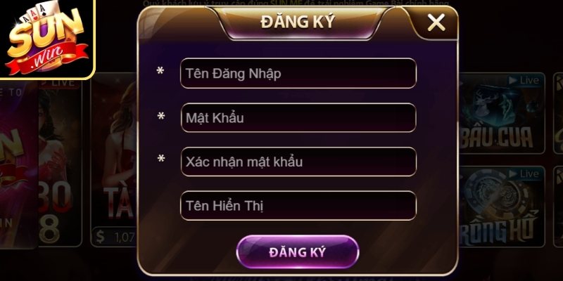 Đăng ký Sunwin trên điện thoại